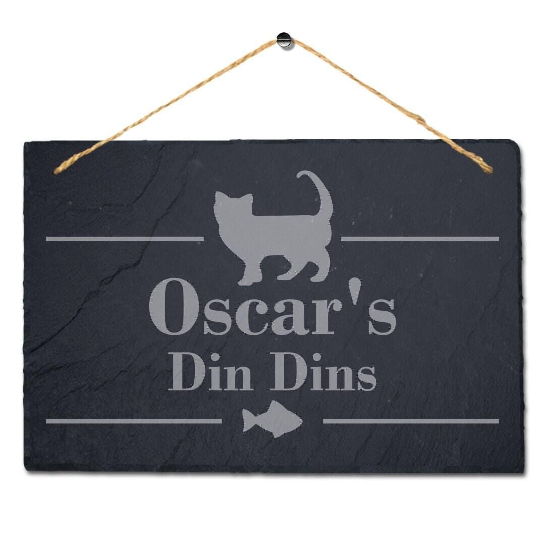 Personalised Engraved Slate Cat Food Mat: Pet Placemat Tray