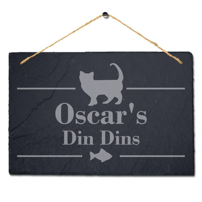 Personalised Engraved Slate Cat Food Mat: Pet Placemat Tray