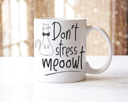 Don't Stress Meowt Mug & Coaster Set: Funny Cat Lover Gift