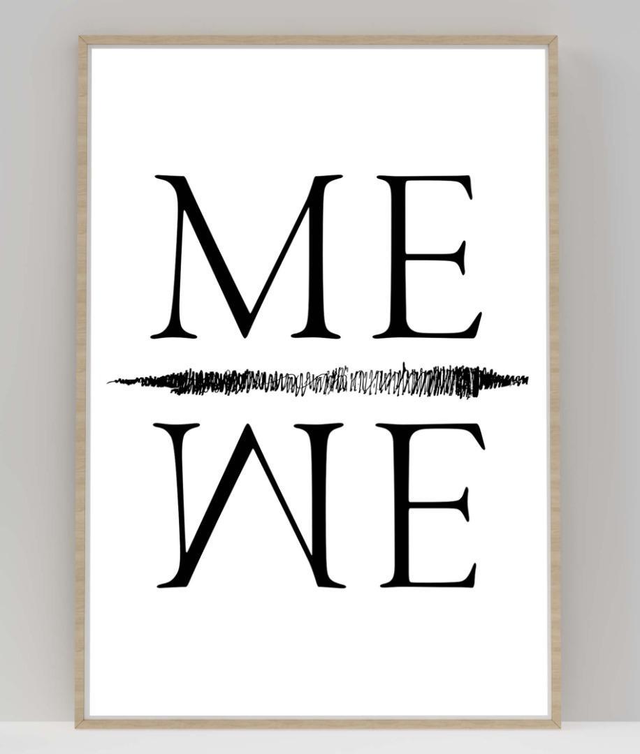 Me We Leadership Inspirational Positive Thoughts Words Poster Print Wall