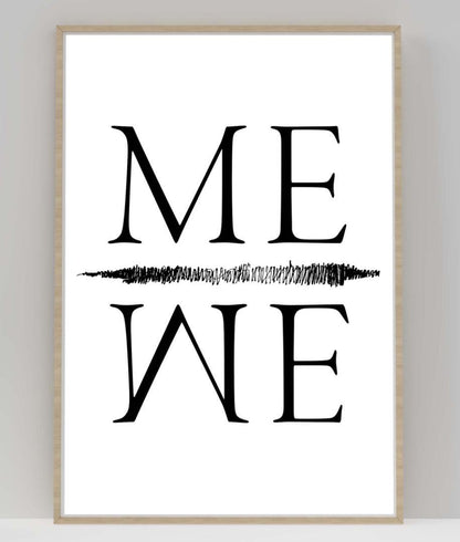 Me We Leadership Inspirational Positive Thoughts Words Poster Print Wall