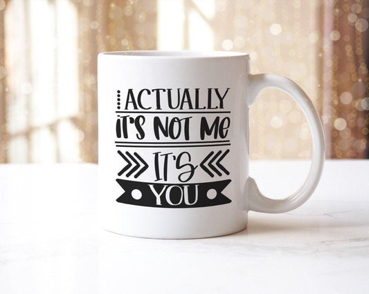 Actually Its Not Me Its You - Ceramic Novelty Mug & Coaster Coffee Tea Cup Gift