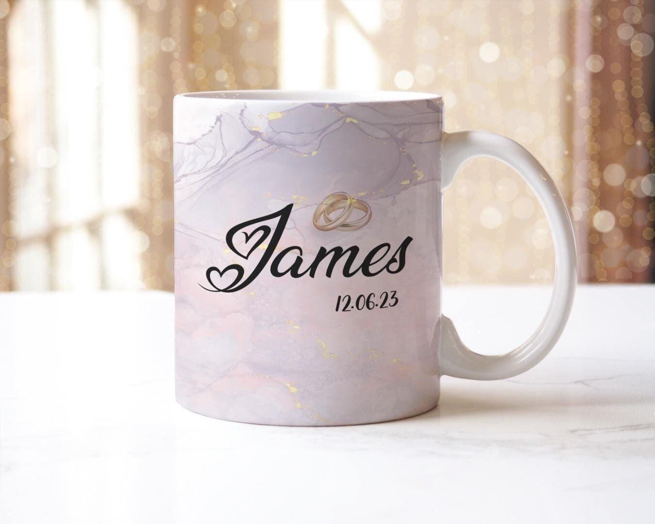 Personalised Couple Coffee Mug Set Wedding Day Gift For Couples Anniversary Mug With Customdatename