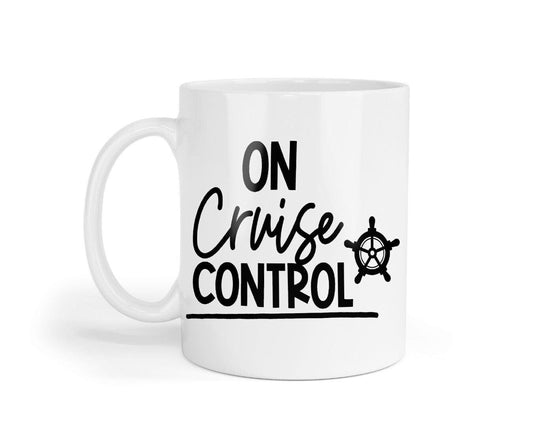On Cruise Control Mug & Coaster Set Summer Vacation Holiday Funny Birthday Gift