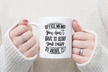Funny Office Memo Coffee Mug & Coaster Set: Geek Humor Gift