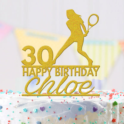 Personalised Acrylic Tennis Badminton Sports Birthday Cake Topper Decoration