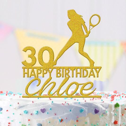 Personalised Acrylic Tennis Badminton Sports Birthday Cake Topper Decoration