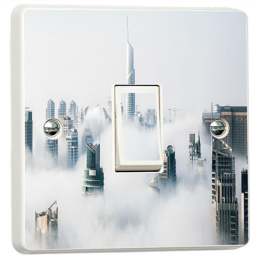 Architecture Buildings City Light Switch Sticker Cover Vinyl Skin Wall Decal