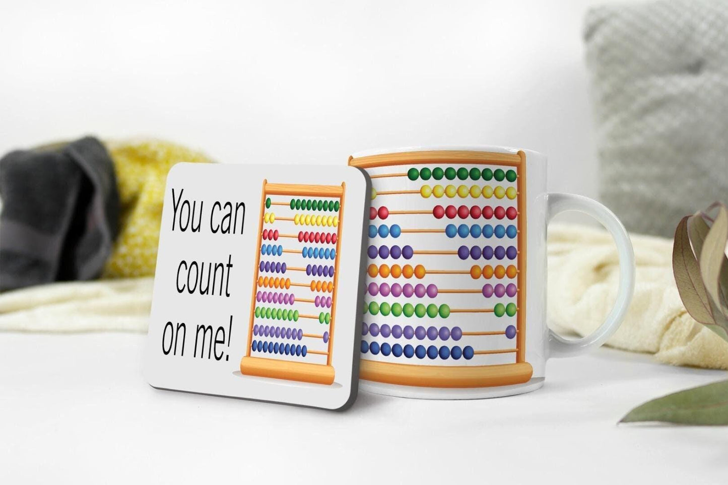 You Can Count On Me Mug & Coaster Accountant Birthday Christmas Coffee Gift Set