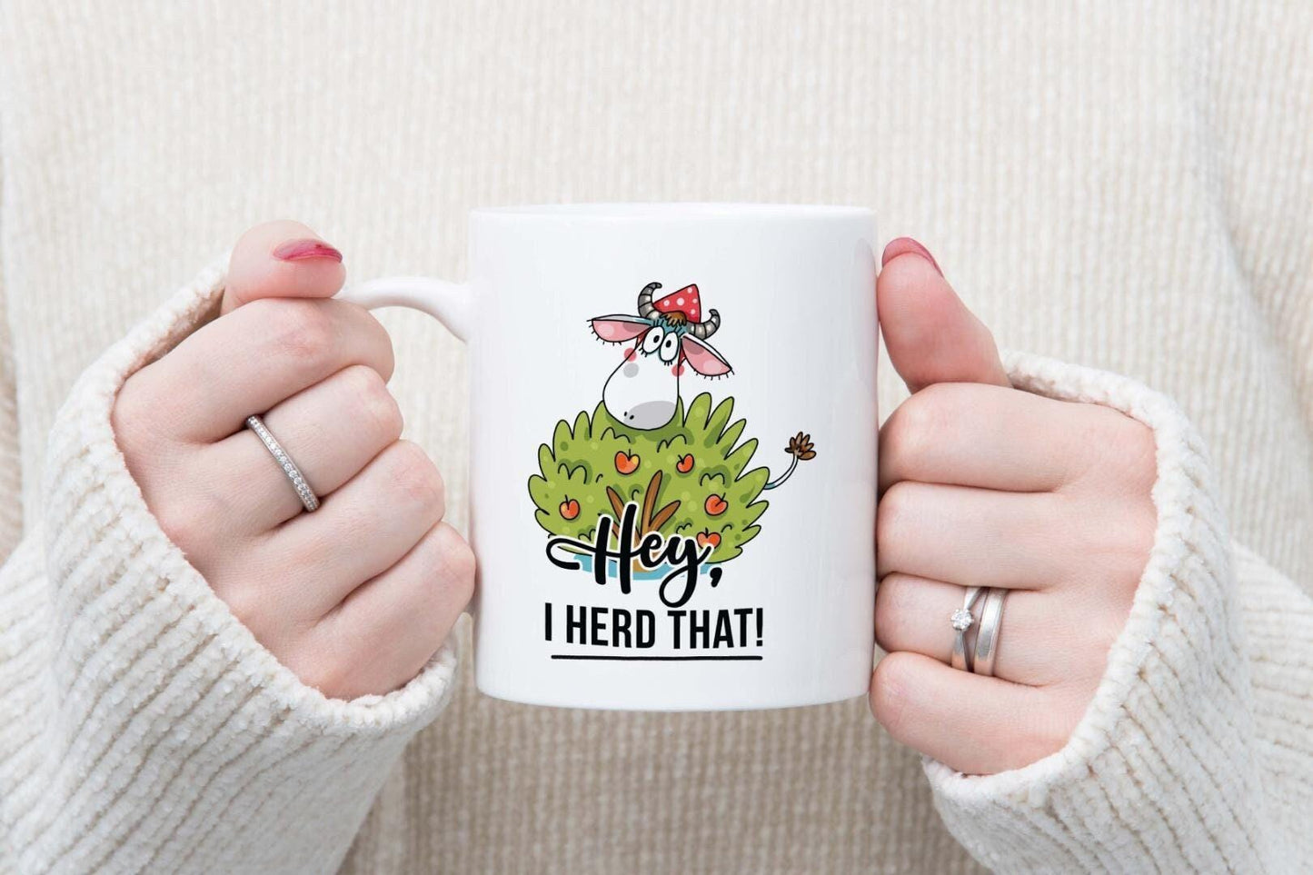 Funny Cow Mug & Coaster Set: Farmhouse Coffee Cup, Birthday Gift