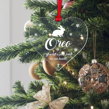 Personalised Rabbit Memorial Christmas Bauble Pet Memory Xmas Decoration Gift