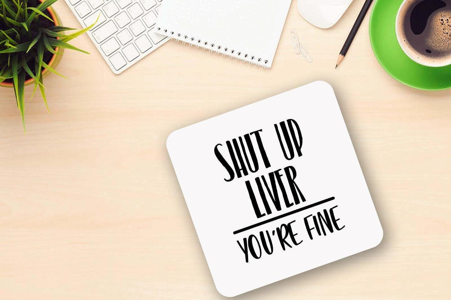 Funny 'Shut Up Liver' Novelty Coffee Mug & Coaster Set