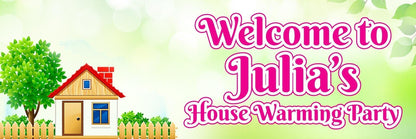 2 Personalised House Warming Party Celebration Banners Decoration Posters