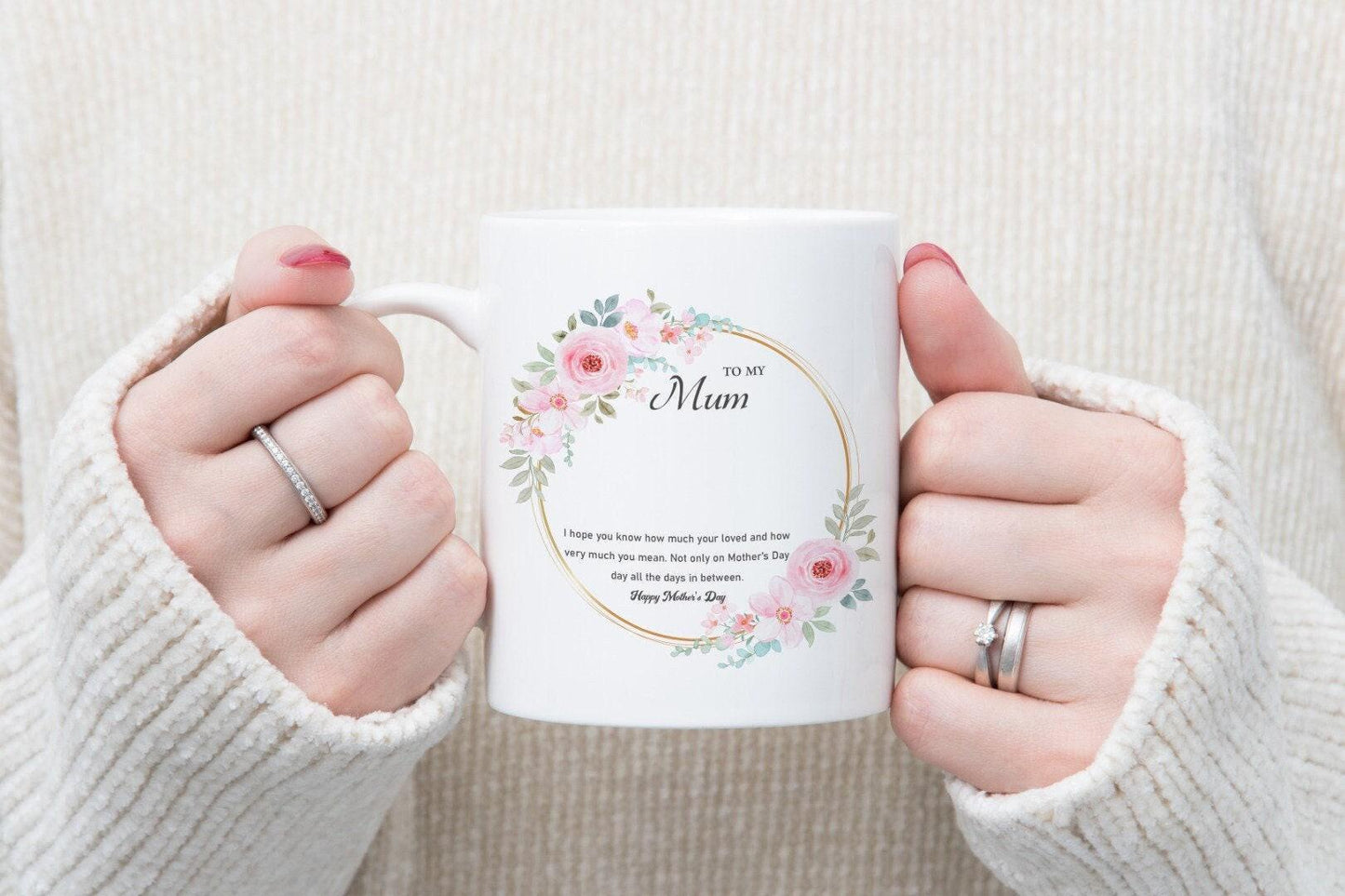 Happy Mother's Day Coffee Mug: Ceramic Tea Cup & Coaster Set
