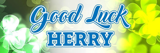 2 Personalised Good Luck Birthday Celebration Banners Decoration Posters