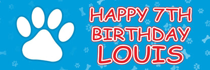 2 Personalised Paw Print Birthday Party Celebration Banners Decoration Posters