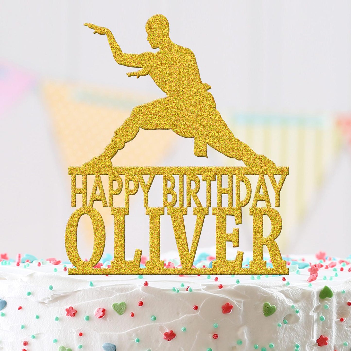Personalised Acrylic Karate Martial Arts Fighting Boys Birthday Cake Topper Gift