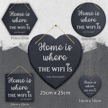 Family Wifi Code Home Guest Personalised Hanging Slate Sign House Warming Gift