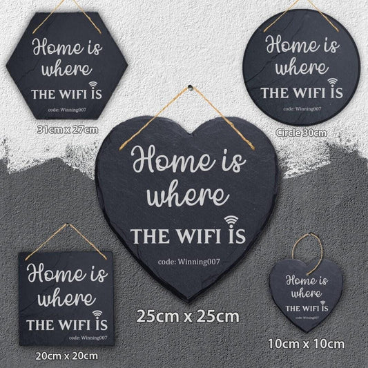 Family Wifi Code Home Guest Personalised Hanging Slate Sign House Warming Gift