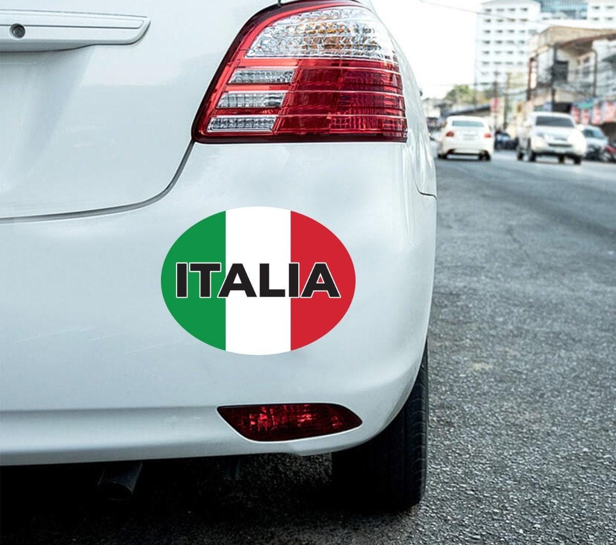 2 X Italia Car Stickers Italy Flag Oval Self-adhesive Vinyl Car, Van, Lorry