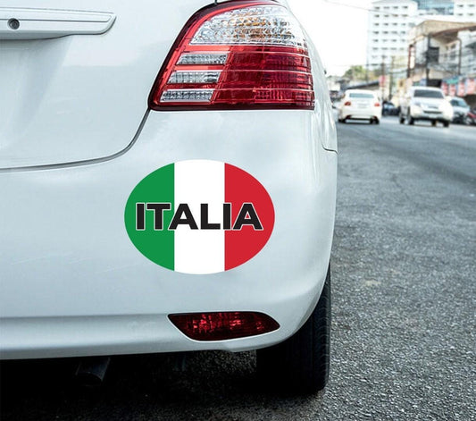 2 X Italia Car Stickers Italy Flag Oval Self-adhesive Vinyl Car, Van, Lorry