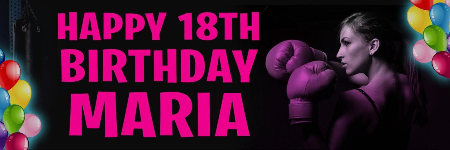 2 Personalised Kick Boxer Birthday Party Celebration Banners  Decoration Posters