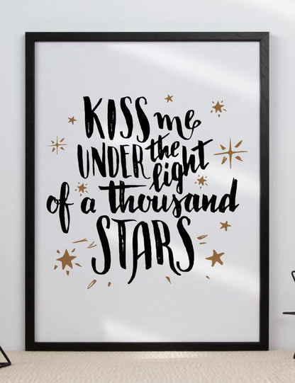 Kiss Me Under Light Motivational Inspirational Love Positive Quote Poster Wall