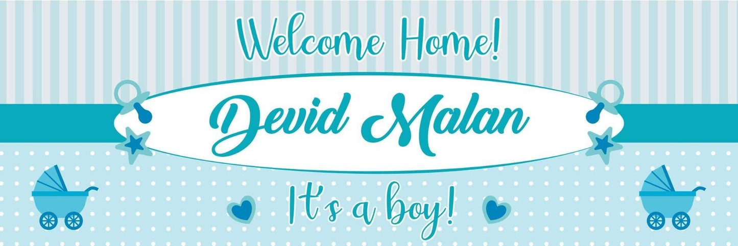 2 Personalised Welcome Home Baby Party Celebration Banners Decoration Posters