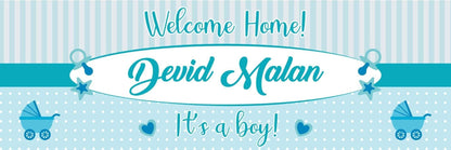 2 Personalised Welcome Home Baby Party Celebration Banners Decoration Posters