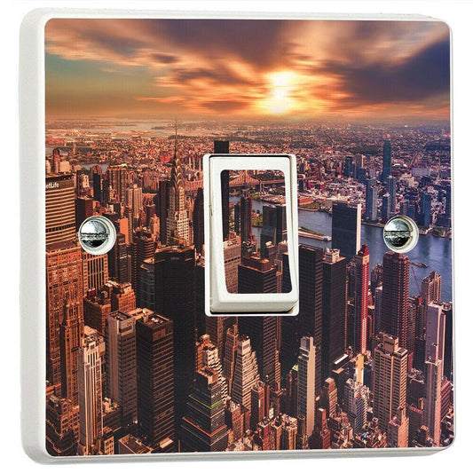 New York Views 3d Light Switch Sticker Cover Vinyl Skin Wall Decal Bedroom Decor