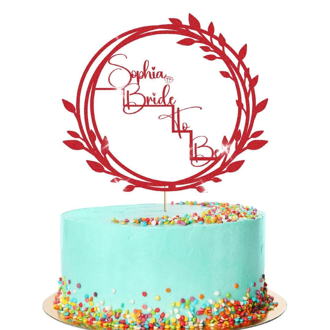 Personalized Glitter Bride-to-be Cake Topper For Wedding Party Decoration