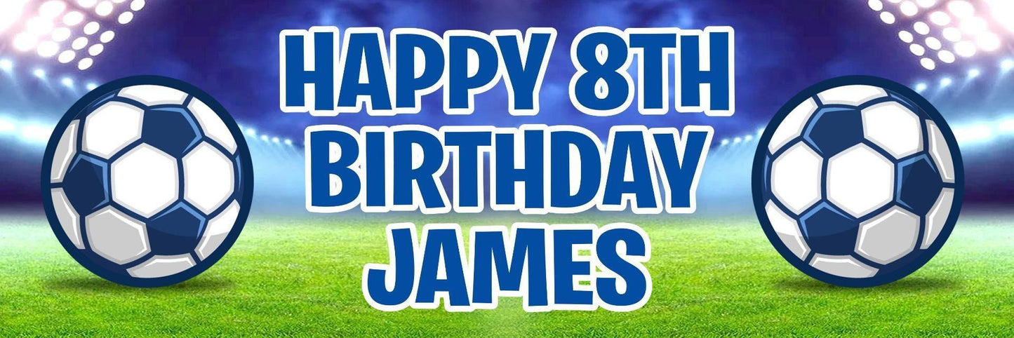 2x Personalised Football Birthday Banner: Custom Name & Age, Party Decoration