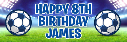 2x Personalised Football Birthday Banner: Custom Name & Age, Party Decoration