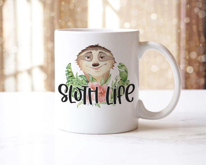 Sloth Life Mug & Coaster Set: Funny Tea Coffee Cup Gift