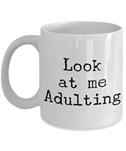 Funny Adulting Mug: Novelty Coffee Tea Cup, Birthday Gift