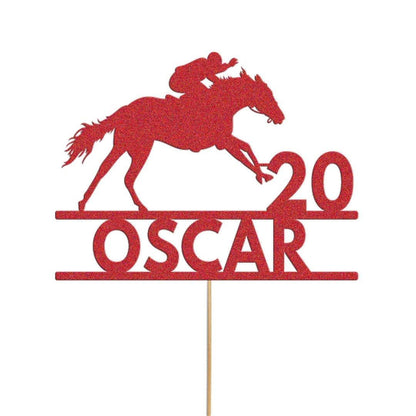 Personalised Horse Racing Jockey Topper Birthday Cake Decoration Any Name & Age