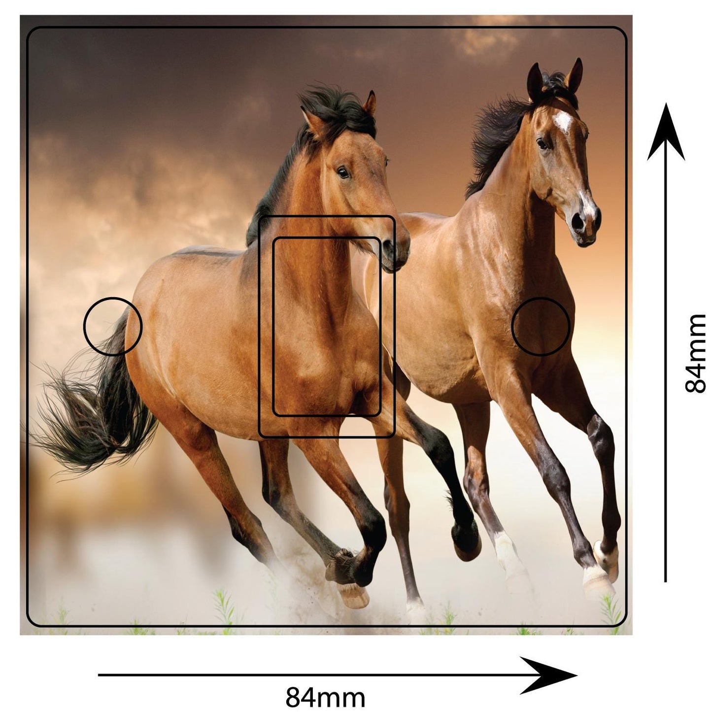 Horses Running Light Switch Sticker Cover Vinyl Skin Wall Decal Decor