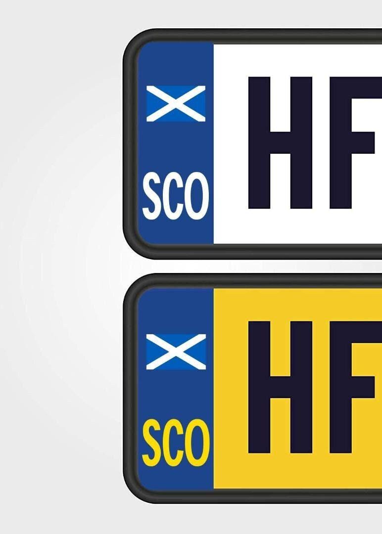 4 Pack Scottish Flag Oval Vinyl Car Stickers