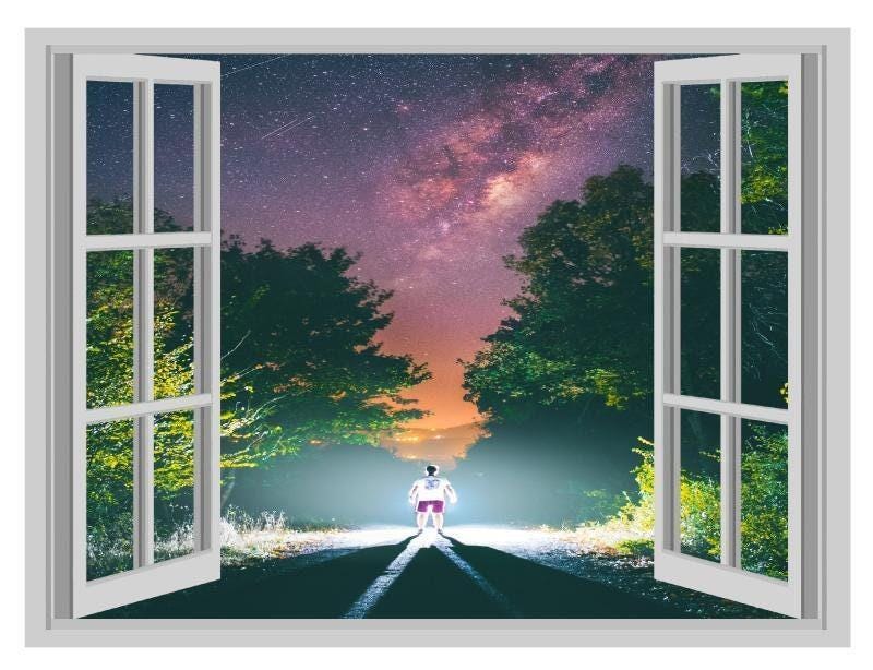 3D Night Path Wall Sticker: Enchanting Nature Decor