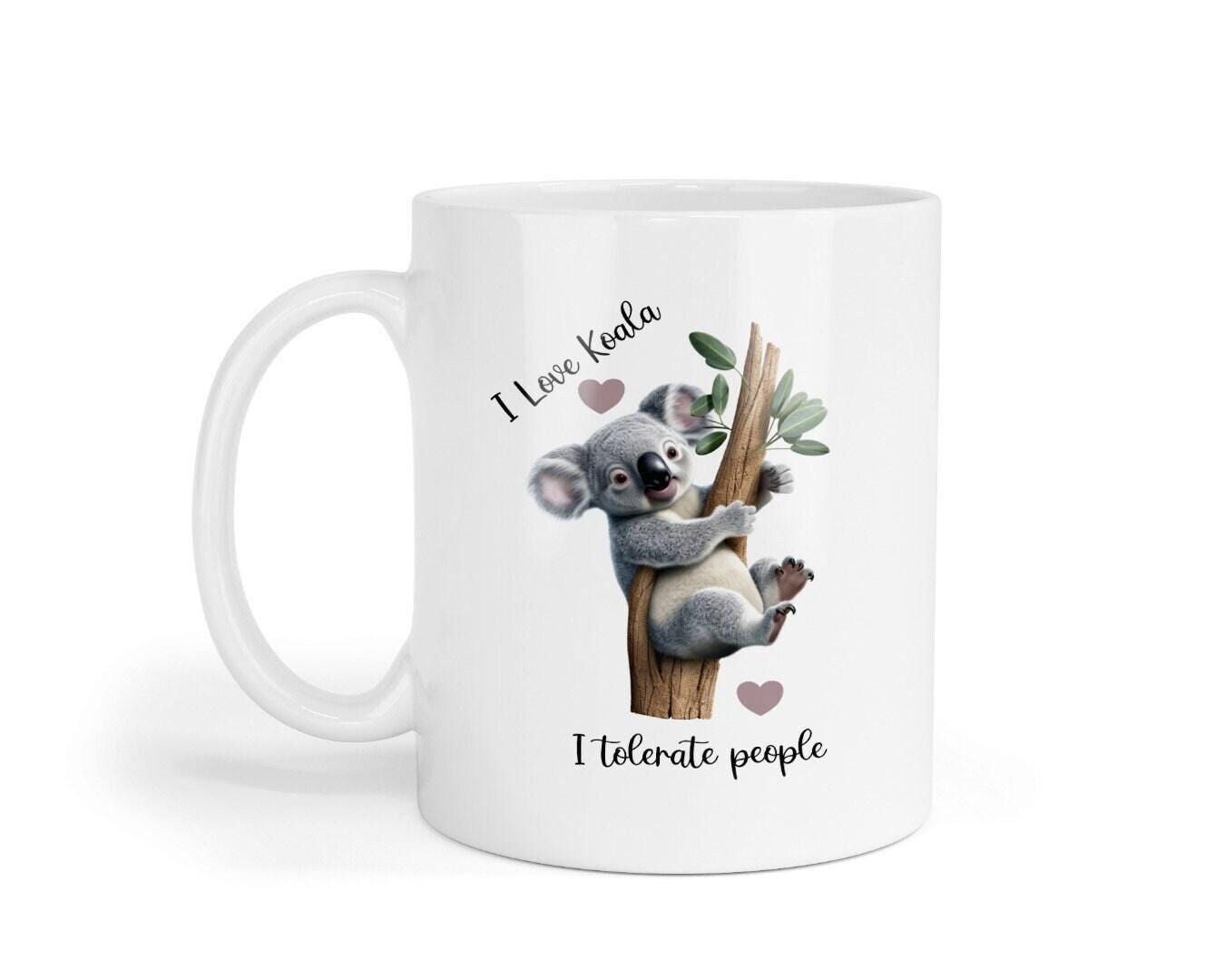 I Love Koala, I Tolerate People Mug & Coaster Set