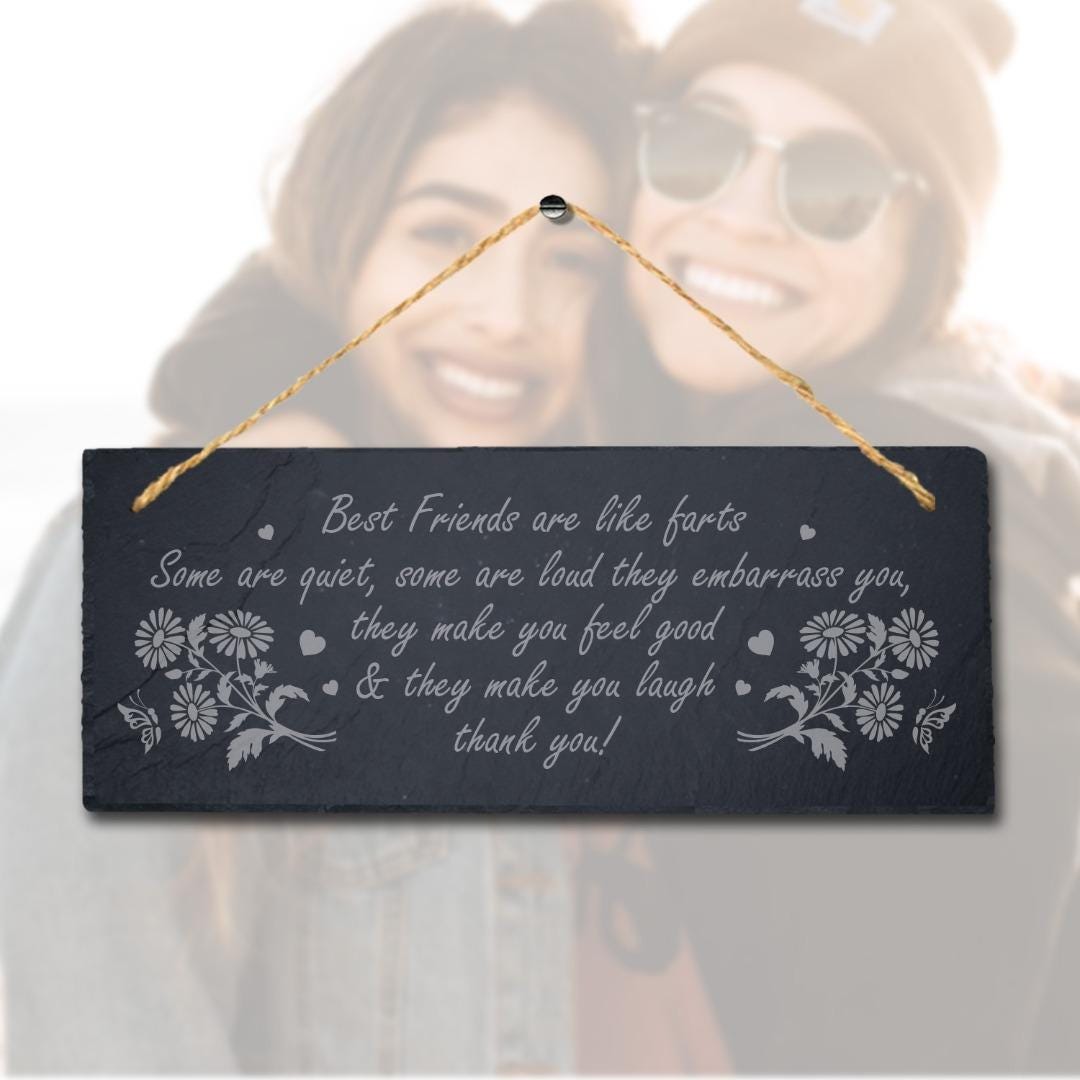 Best Friends Hanging Slate Like Farts Humorous Friendship Day Gift Plaque Sign