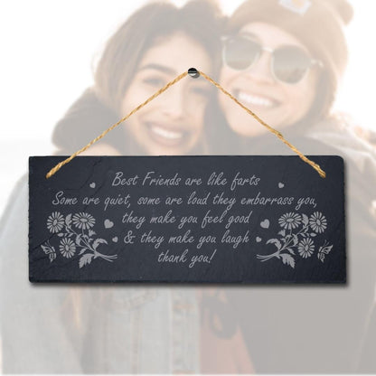 Best Friends Hanging Slate Like Farts Humorous Friendship Day Gift Plaque Sign