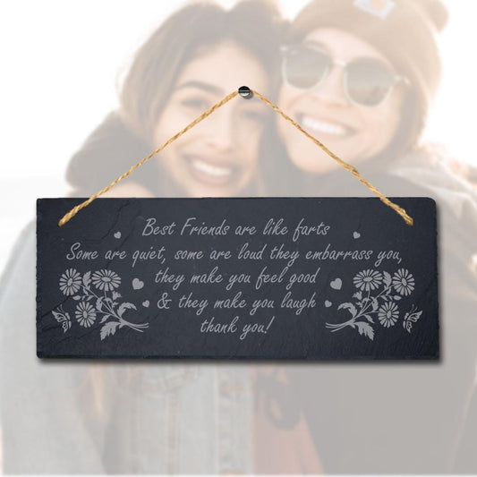 Best Friends Hanging Slate Like Farts Humorous Friendship Day Gift Plaque Sign