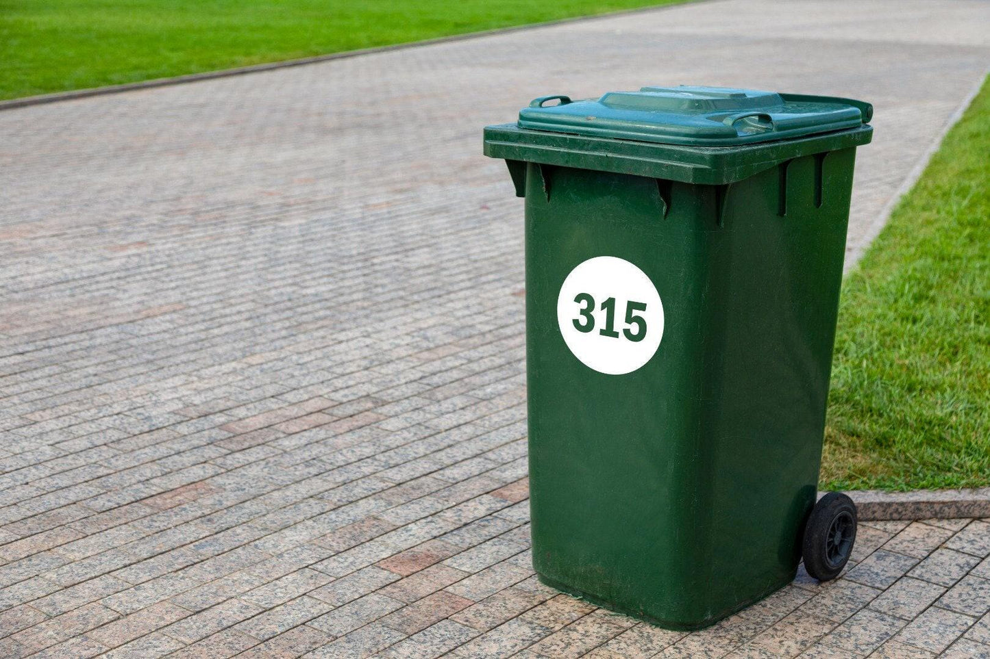 Personalised Wheelie Bin Number Sticker: Waterproof Vinyl Decal