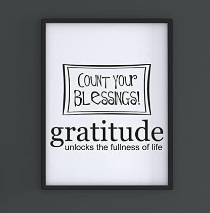 Count Your Blessings Motivational Inspirational Positive Quote Poster Wall