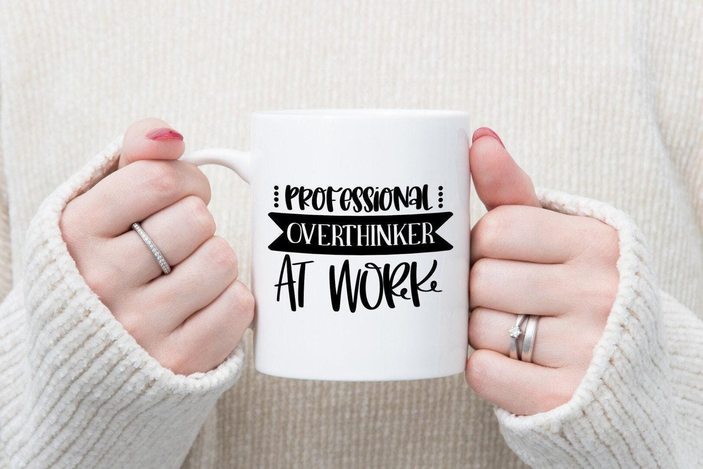 Professional Overthinker At Work - Funny Office Novelty Mug & Coaster Coffee Tea Cup Gift
