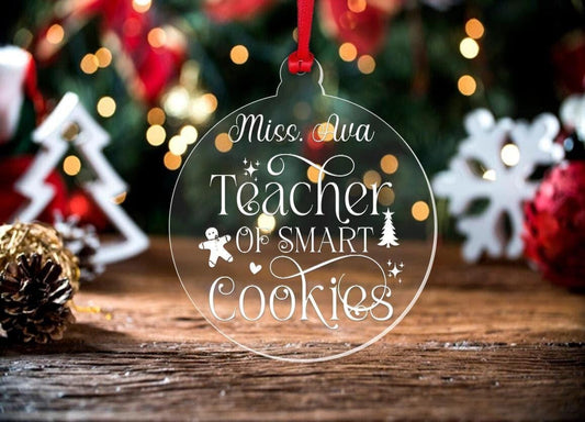 Persoanlised Teacher Of Smart Cookies Fun Custom Christmas Present For Teachers Nursery Ta Gift