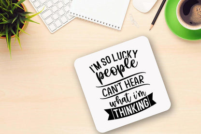 Funny Novelty Mug & Coaster Set: I'm So Lucky Office Gift