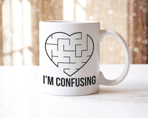 I'm Confusing Mug & Coaster Set: Heart Puzzle Valentine's Gift