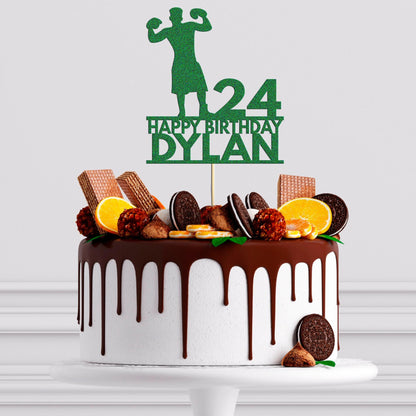 Personalised Boxing Cake Topper: Glitter Champion Decoration
